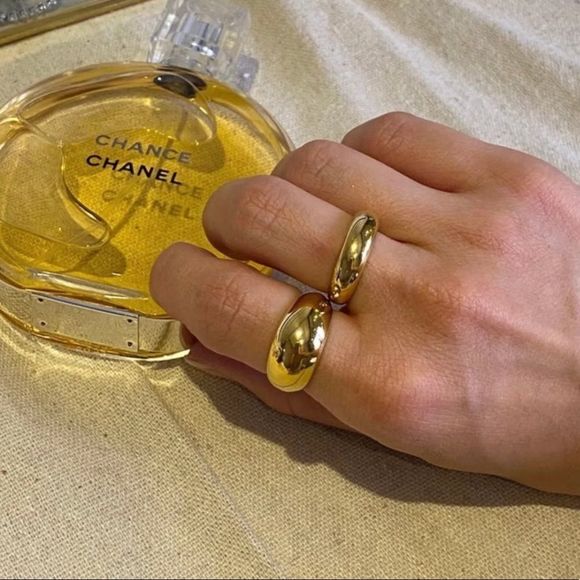 CLOSING SALE! Gold Plated Wide Dome Ring - Picture 8 of 11